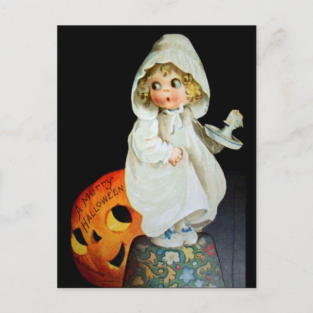 Ellen H. Clapsaddle: Little Girl with Candle Postcard (Front)
