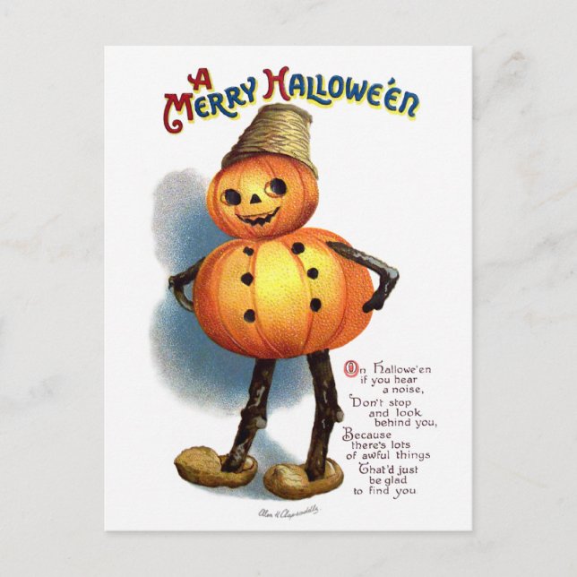 Ellen H. Clapsaddle: Pumpkin Boy Postcard (Front)