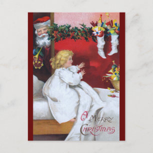 Ellen H. Clapsaddle: Watching Santa Holiday Postcard