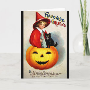 Ellen H. Clapsaddle: Witch in Jack O'Lantern Card