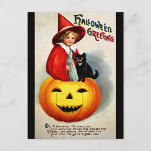 Ellen H. Clapsaddle: Witch in Jack O'Lantern Postcard