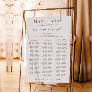 Ellesmere 3 Banquet Table Seating Chart Sign