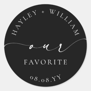 Ellesmere Black Our Favourite Classic Round Sticker
