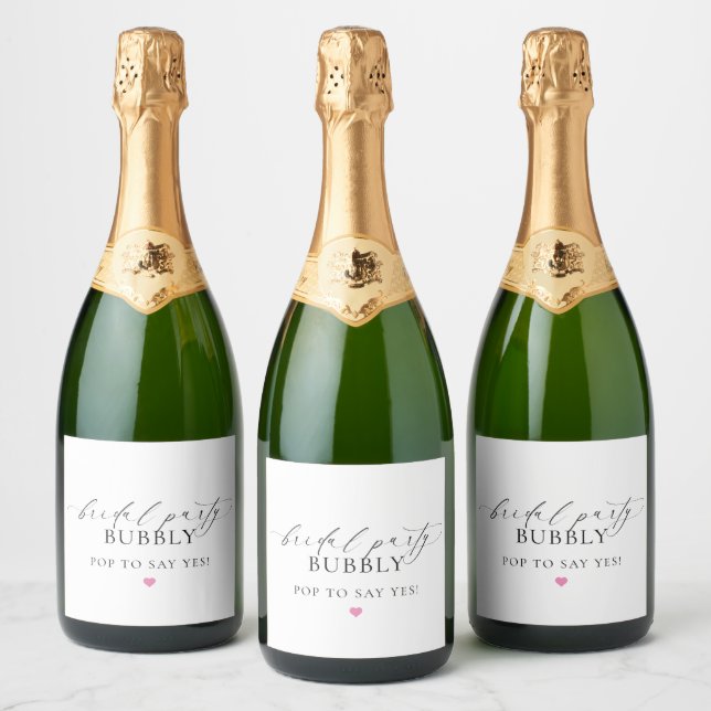 Ellesmere Bridal Party Proposal Sparkling Wine Lab Label (Bottles)