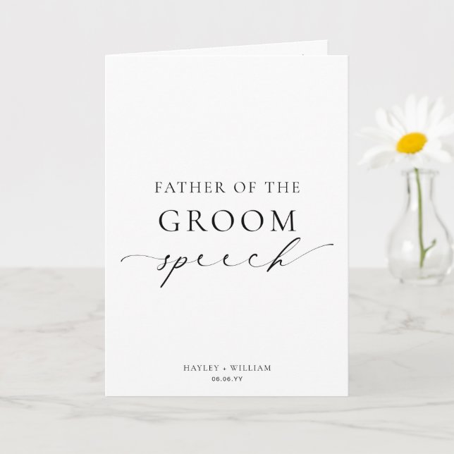 Ellesmere Father Of The Groom Wedding Speech Card (Small Plant)