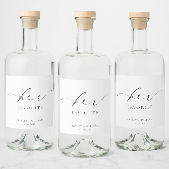 Ellesmere Her Favourite Favour Liquor Bottle Label (Bottles)