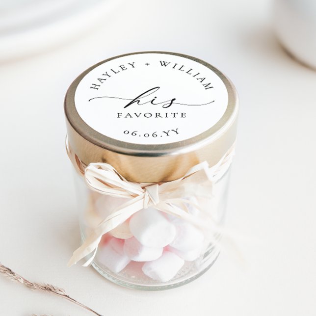 Ellesmere His Favourite Classic Round Sticker (Ellesmere His Favorite Wedding Favors Sticker)