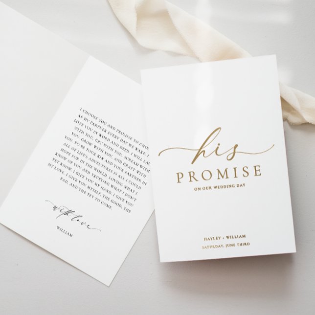 Ellesmere His Promise Vows Book Wedding Foil Card (Creator Uploaded)