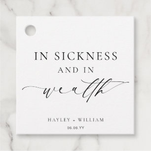 Ellesmere In Sickness and In Wealth Lotto Wedding Favour Tags