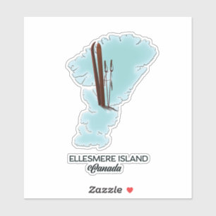 Ellesmere island Canada map poster