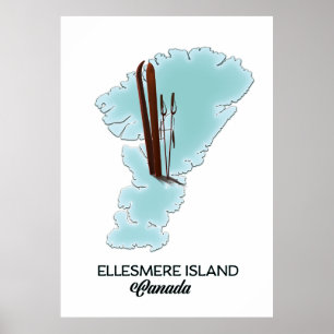 Ellesmere island Canada map poster