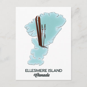 Ellesmere island Canada map poster Postcard