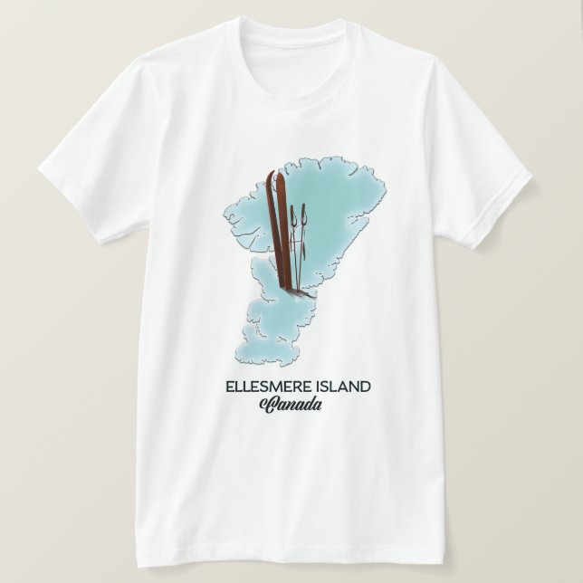 Ellesmere island Canada map poster T-Shirt (Design Front)