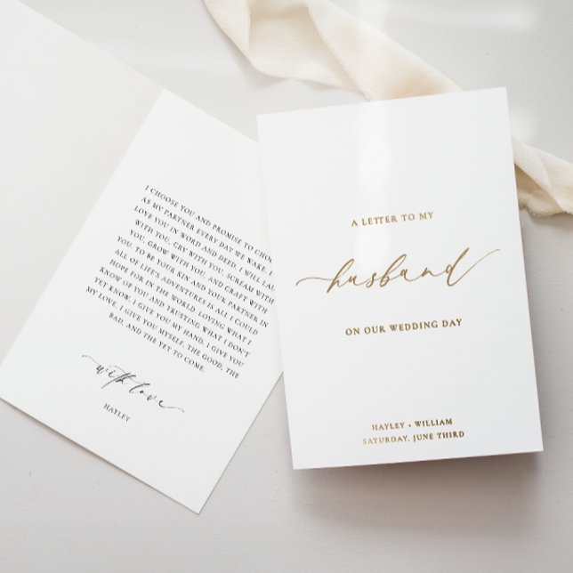 Ellesmere Letter To My Husband Wedding Day Foil Card (Creator Uploaded)