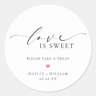 Ellesmere Love Is Sweet Wedding Favour Classic Round Sticker