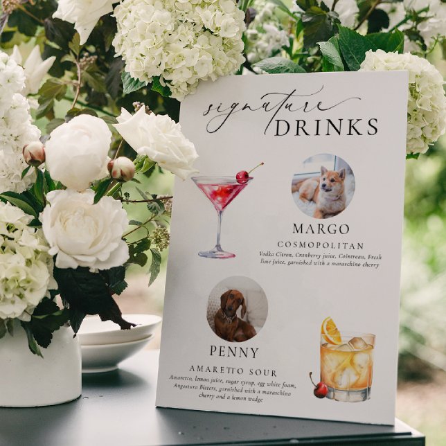 Ellesmere Minimal Pet Photo Signature Drinks Sign (Pet Photo Signature Drinks Sign Ellesmere )