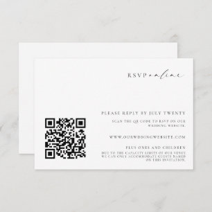Ellesmere Minimalist RSVP QR Code Enclosure Card