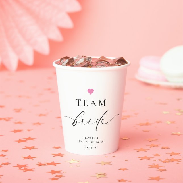 Ellesmere Minimalist Team Bride Paper Cups (Insitu)