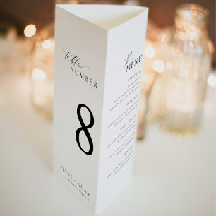 Ellesmere Minimalist Tri-Fold Table Numéro & Menu