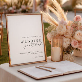 Ellesmere Minimalist Wedding Guest Book Sign