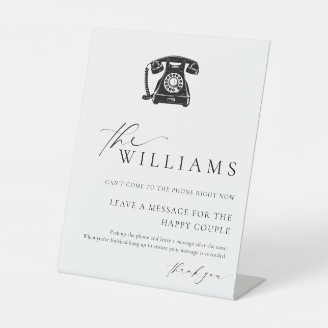 Ellesmere Modern Minimal Audio Guestbook Pedestal Sign (Front)