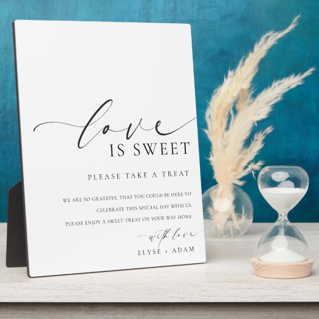 Ellesmere Modern Minimal Love Is Sweet Favours Sig Plaque (Side)