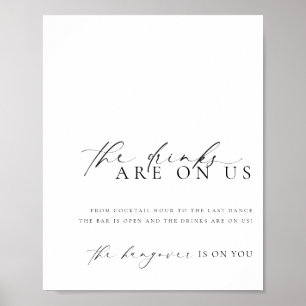 Ellesmere Modern Minimal Open Bar Menu Sign