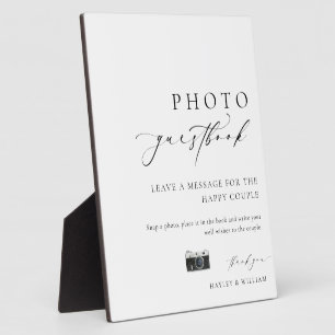 Ellesmere Modern Minimal Photo Guestbook Sign Plaque