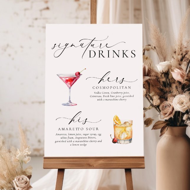 Ellesmere Modern Minimal Signature Drinks Sign (Creator Uploaded)
