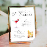 Ellesmere Modern Minimal Signature Drinks Sign<br><div class="desc">This signature drinks menu sign features a modern calligraphy script heading and minimalist design. The script text heading is an image that cannot be edited. The heading image can be resized to fit any poster size. All of the other text is fully editable. The template includes over 100 drink options....</div>