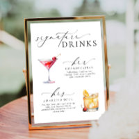 Ellesmere Modern Minimal Signature Drinks Sign