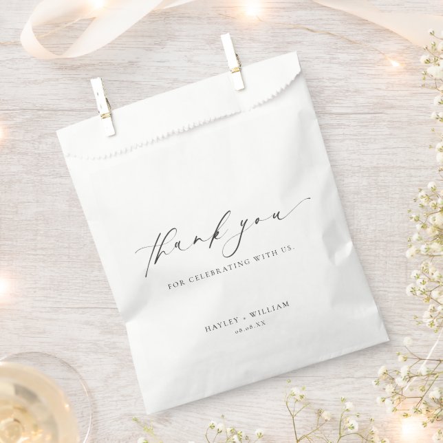 Ellesmere Thank You Wedding Favour Bags (Clipped)