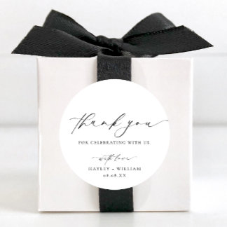 Ellesmere Thank You Wedding Favour Classic Round Sticker