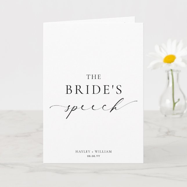 Ellesmere The Bride's Wedding Speech Card (Small Plant)