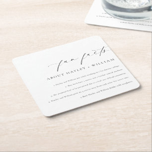 Ellesmere Wedding Fun Facts Square Paper Coaster