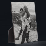 Ellesmere Welcome To Our Forever Wedding Welcome Plaque<br><div class="desc">Add the finishing touch to your wedding with this custom photo wedding welcome sign. Personalize the welcome sign with your own photo. The sign features a minimalist design with a script calligraphy heading. The script heading is an image that cannot be edited. All of the other text is fully editable....</div>