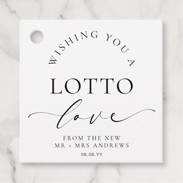 Ellesmere Wishing You A Lotto Love Wedding Favour Tags (Front)