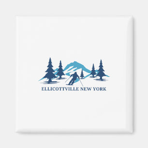 Ellicottville New York Ski Resort Skiing Skier Magnet