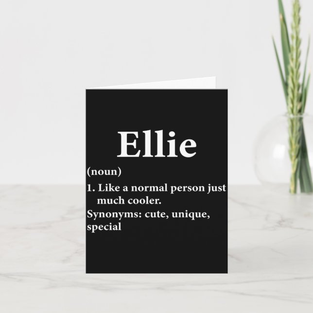 Ellie Name Definition  Card (Front)