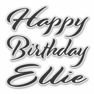Ellie Name Vorname black Sticker Geburtstag