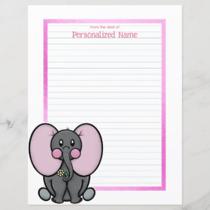 Ellie Phant Frame Lined Paper Sheet