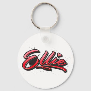 Ellie red Heart Graffiti Schlüsselanhänger Keychain