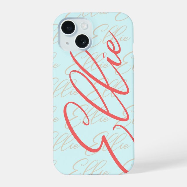 Ellie Repeating Name Pattern  iPhone 15 Case (Back)