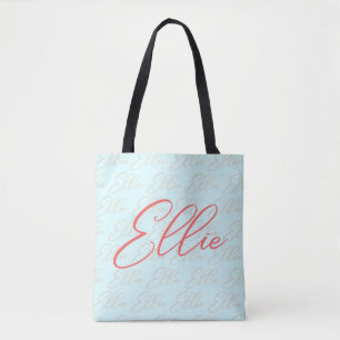 Ellie Repeating Name Pattern Tote Bag