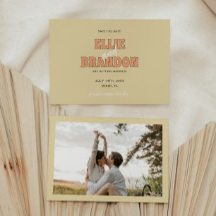 ELLIE Retro Bold Lettering Wedding Photo Save The Date