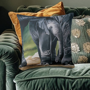 Ellie the Elephant Throw Pillow