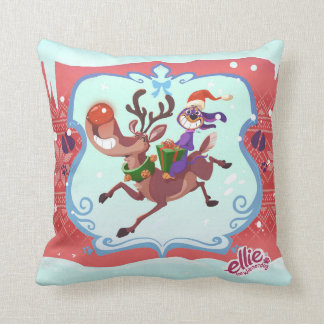 Ellie the Wienerdog® WeenDeer Holiday Throw Pillow