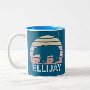 Ellijay Georgia Retro Bear Two-Tone Coffee Mug