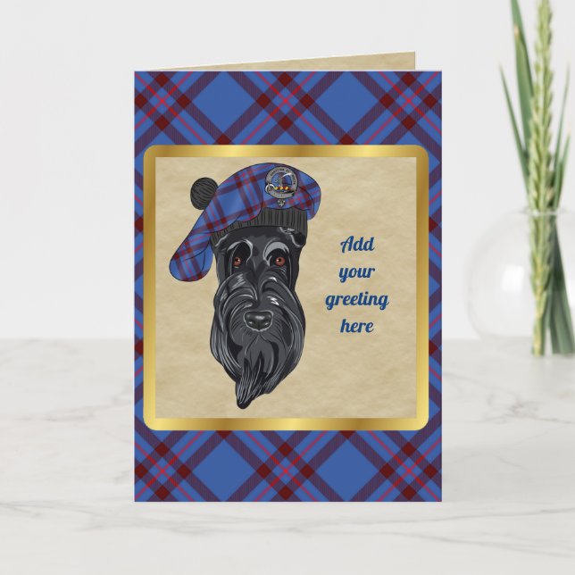 Elliot Badge & Tartan Personalized Card (Front)