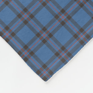 Elliot Clan Blue and Brown Tartan Fleece Blanket
